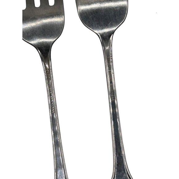 Oneida Silver Village Stainless 4 Salad Forks Vintage 1982-1989 Burnish Handle B - Picture 5 of 5
